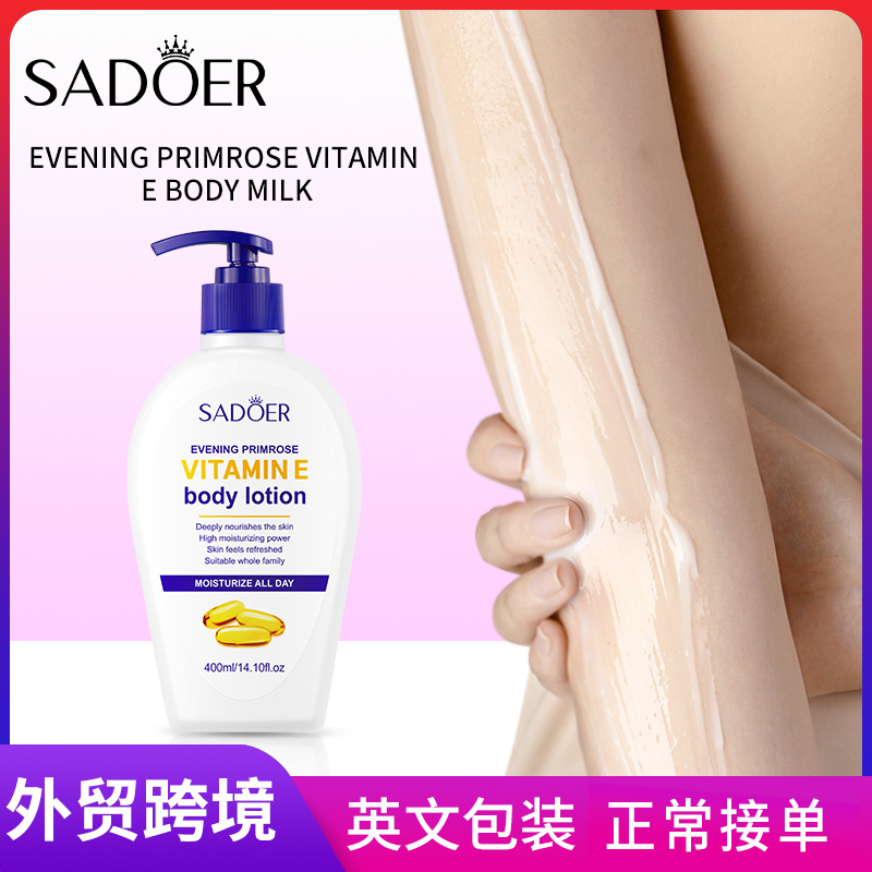 Cross-border wholesale of SADOER Evening primrose Vitamin E Body Lotion, Hydrating and Moisturizing cream full figure