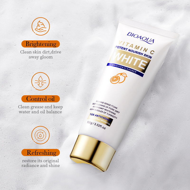 All-english BIOAOUA Vitamin C Whitening and Brightening Facial cleanser Cross-border wholesale Specification drawing