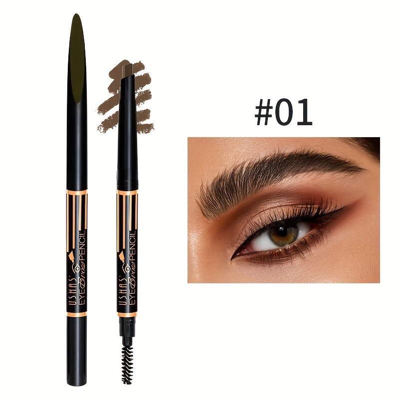 USHAS cross-border stock 6-color multi-functional non-smudging, waterproof and sweat-proof eyebrow pencils, eyeshadow pencils and eyebrow brushes wholesale Item Picture