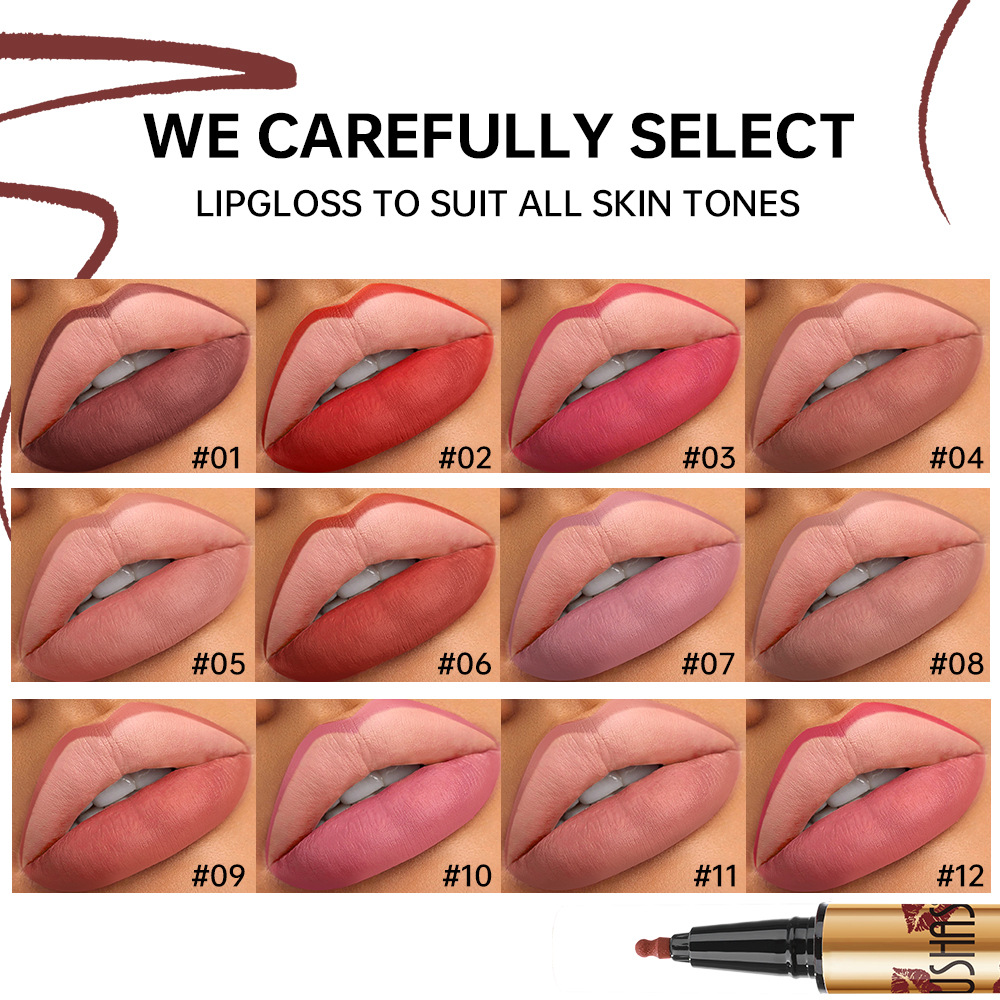 USHAS European and American cross-border stock lip liner pen, easy to color, long-lasting waterproof, non-stick cup, matte makeup effect UP019A details Picture