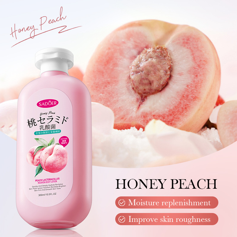 Full English SADOER Peach Lactic Acid Bacteria Nourishing Body Lotion Autumn and Winter Moisturizing Body Cream Cross-border export wholesale details Picture