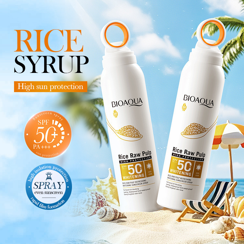 Full English BIO Rice Purees Whitening and Sunscreen Spray SPF50+ UV Protection Sunscreen for cross-border export details Picture