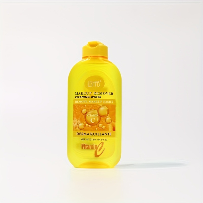 USHAS Cross-border exclusive product in stock: Makeup Remover Water, Cleansing, Moisturizing, Nourishing, Gentle and non-irritating, 215ML full figure