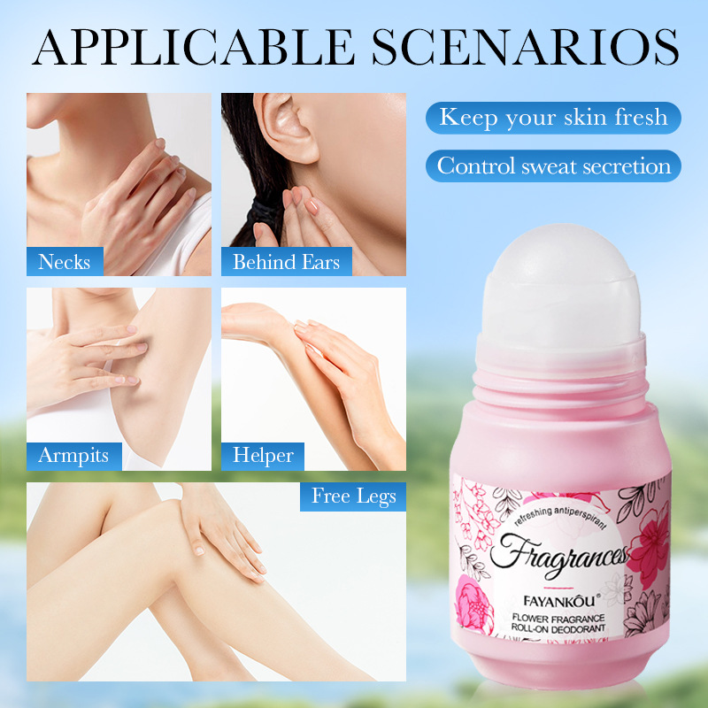 All-english FAYANKOU flower-scented roll-on body lotion, refreshing roll-on perfume, cross-border export wholesale Item Picture