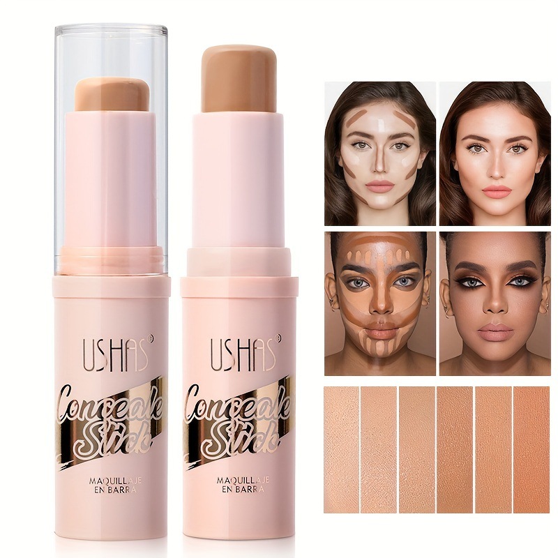 USHAS Cross-border Amazon 3D Highlighter Contour and Concealer Stick, Natural Light Glow, Natural Waterproof FS375 full figure