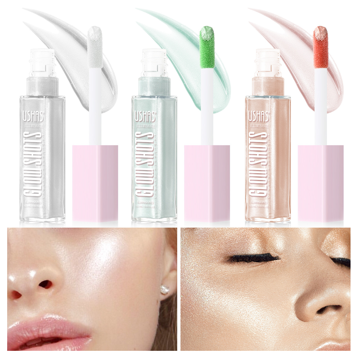 USHAS European and American cross-border stock Liquid High-gloss Waterproof Long-lasting brightening Contour Liquid Smooth FS459B full figure