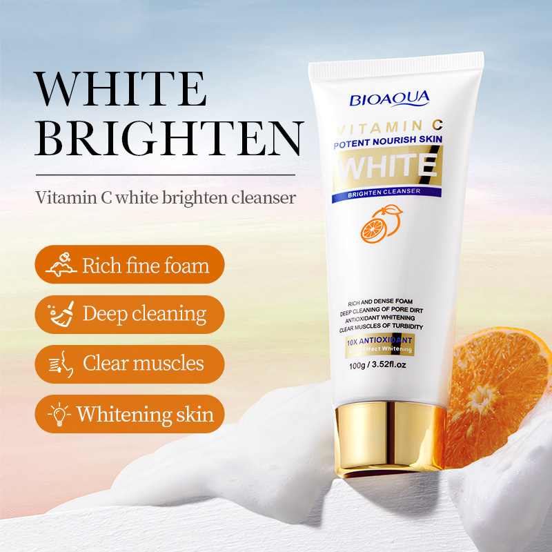 All-english BIOAOUA Vitamin C Whitening and Brightening Facial cleanser Cross-border wholesale details Picture