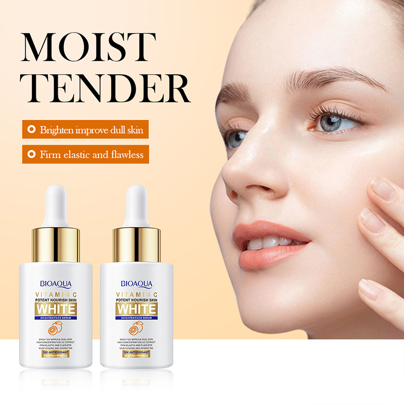 Cross-border export wholesale of all-English BIOAOUA Vitamin C Whitening Facial Essence, Brightening and spot-removing Essence Specification drawing