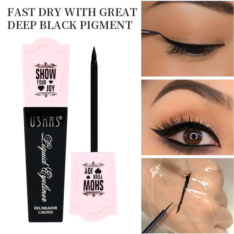 USHAS cross-border in-stock best-selling makeup eyeliner pen, waterproof, quick-drying, non-staining eyeliner liquid, long-lasting makeup without smudging women Specification drawing