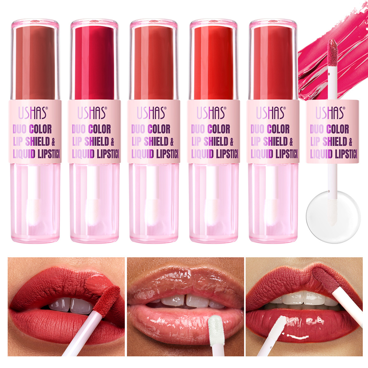 USHAS cross-border wholesale of matte beginner's non-stick cups, waterproof lipstick, lip gloss and lip gloss UC085 in Europe and America full figure