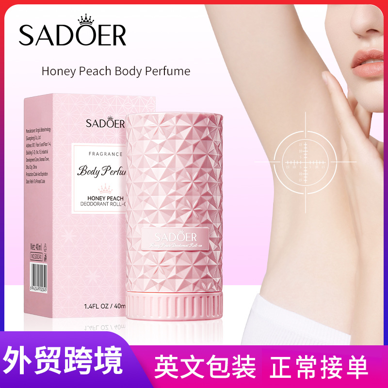 SADOER Peach Body Perfume with lingering Fragrance, refreshing and invigorating roll-on fragrance, cross-border export wholesale full figure