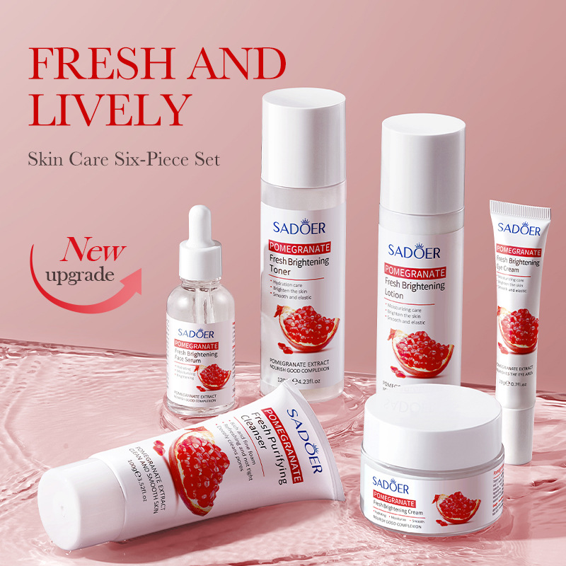 Cross-border wholesale of SADOER Pomegranate Fresh Beauty Six-piece Set Hydrating Facial Care and Skin Care Box Set details Picture