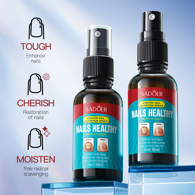 SADOER Keratin Nail Nutrition Spray, Gentle nail care spray for hands and feet, cross-border export Specification drawing