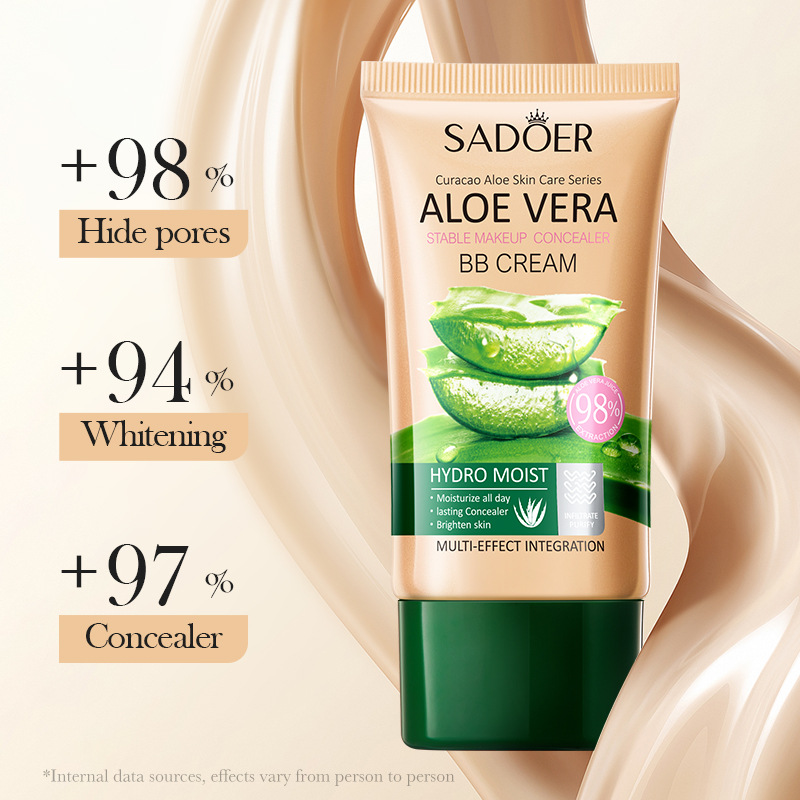 Full English SADOER Aloe Vera Long-lasting Concealer BB Cream, Slimming and Brightening BB Cream, cross-border export wholesale Application Scenario