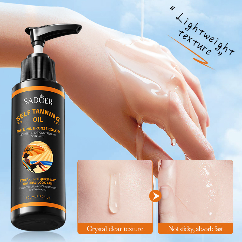 All-english SADOER Tanning Essence Oil Copper Color Moisturizing Body Universal Moisturizing Oil Cross-border export wholesale details Picture