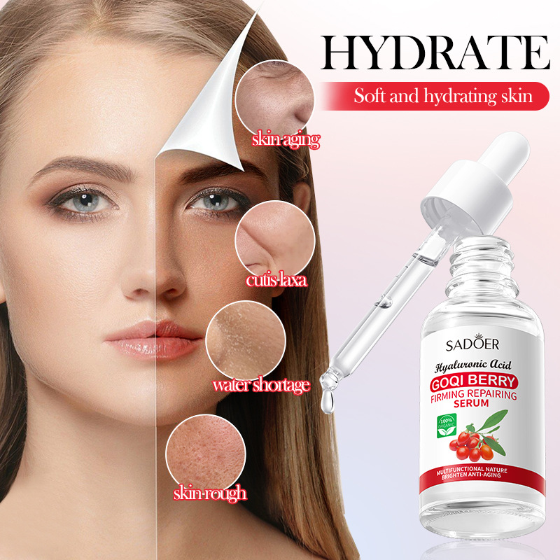 Cross-border export wholesale of SADOER Goji Berry Anti-Wrinkle, Firming and Repairing Essence, Hydrating and rejuvenating Essence details Picture