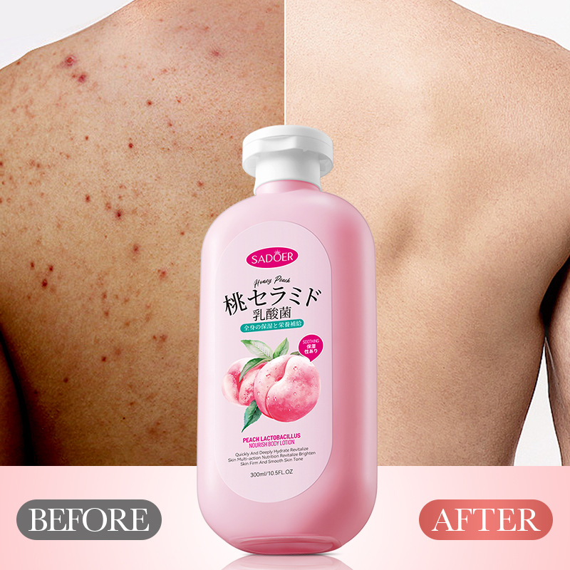 Full English SADOER Peach Lactic Acid Bacteria Nourishing Body Lotion Autumn and Winter Moisturizing Body Cream Cross-border export wholesale Item Picture