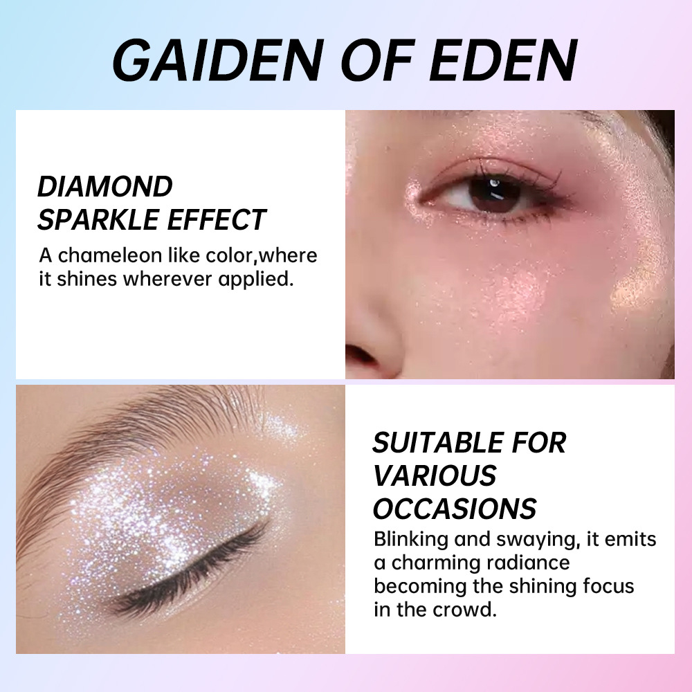 Febble Cross-border Makeup is selling well. High appearance level eyeshadow gradient rainbow high disc FBF039 Specification drawing