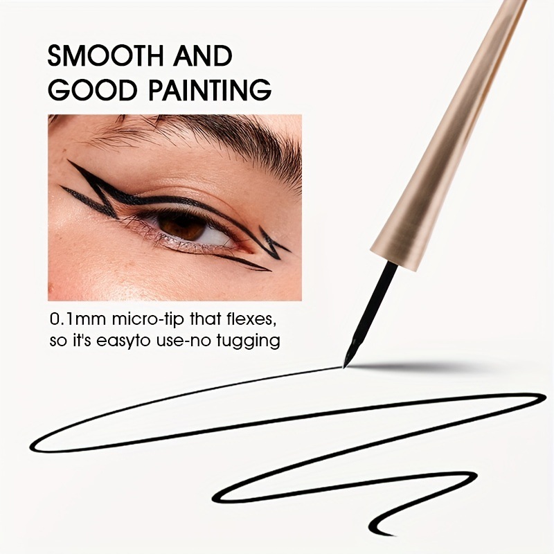 USHAS cross-border in-stock best-selling eyeliner liquid pen, waterproof, long-lasting, non-smudging, extremely fine black eyeliner cream, Amazon details Picture
