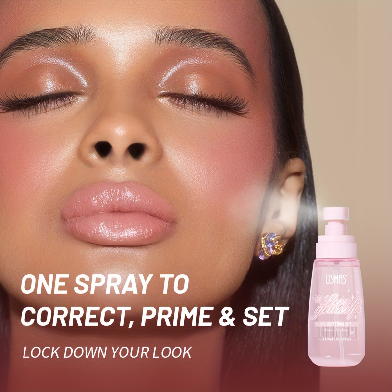 USHAS Cross-border in-stock Setting and Shaping Spray: Waterproof, sweat-proof, long-lasting and non-smudging Moisturizing Setting Water FS431 details Picture