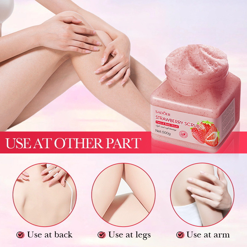 All-english SADOER Strawberry Exfoliating and Cleansing Scrub for deep cleansing of the body, universal cross-border export wholesale Application Scenario