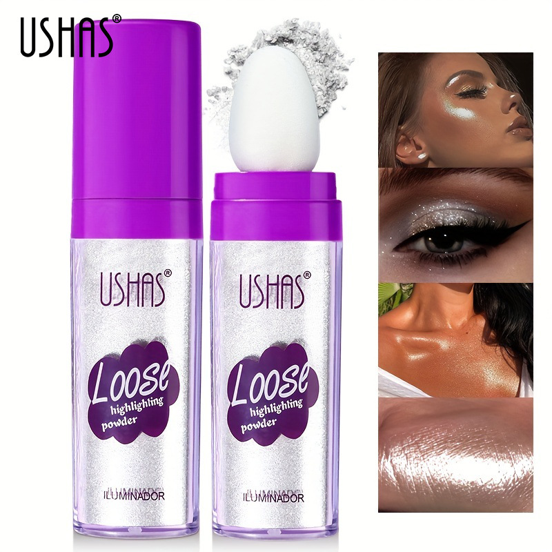 USHAS cross-border stock low-light hair, face and body Highlighter Powder, Fairy Sparkling, Pat Powder, loose contouring full figure