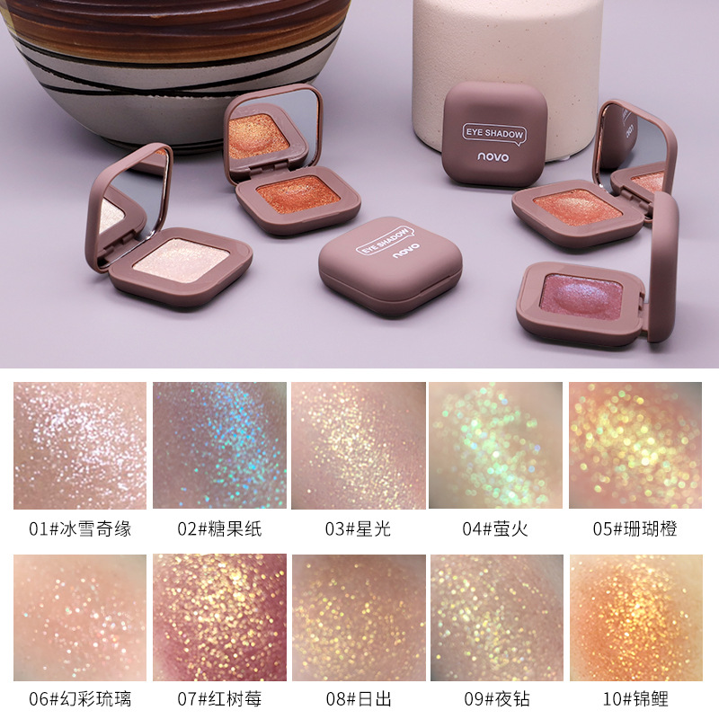 NOVO factory direct sales keyboard fingertip eyeshadow palette matte glossy ground color mochi mashed Potato single-color eyeshadow wholesale details Picture