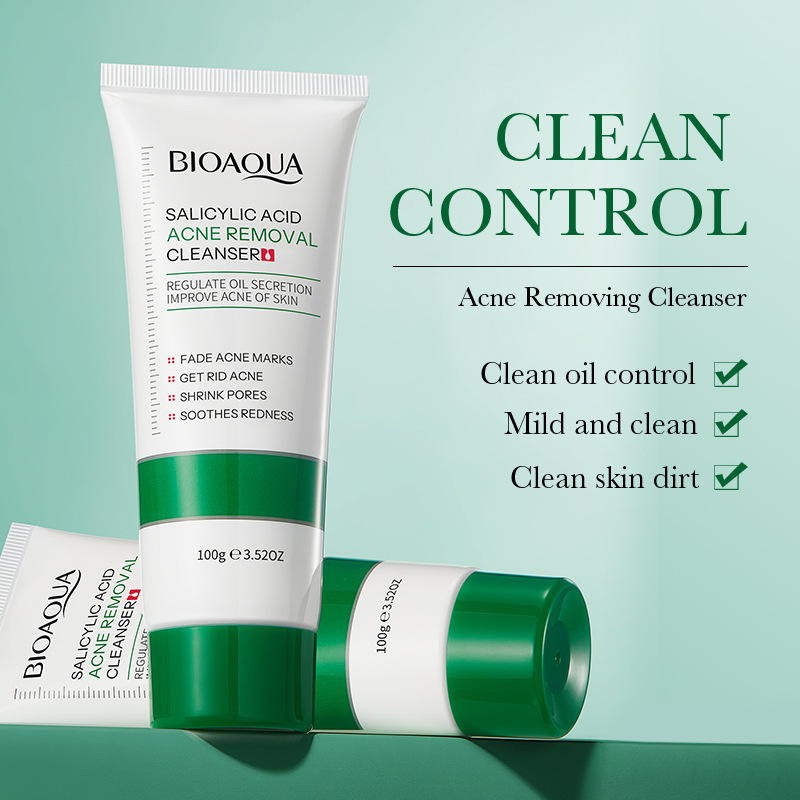 All-english BIOAOUA Salicylic acid Acne Cleanser, Gentle Cleansing and Rejuvenation Facial Cleanser, cross-border export wholesale details Picture