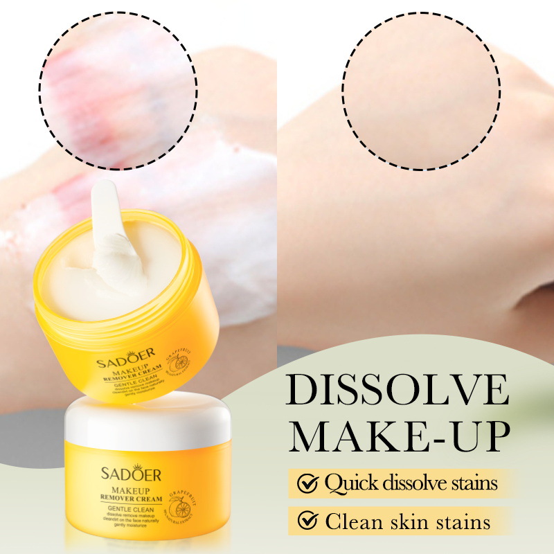 All-english SADOER Gentle Cleansing Grapefruit Makeup Remover Cream Deep Cleansing Makeup Remover Cream Cross-border export wholesale Specification drawing