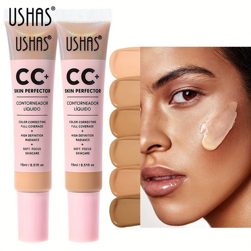 USHAS Cross-border 6-color concealer moisturizes and brightens the skin tone for a long time without smudging. It is a waterproof foundation and concealer for isolation full figure