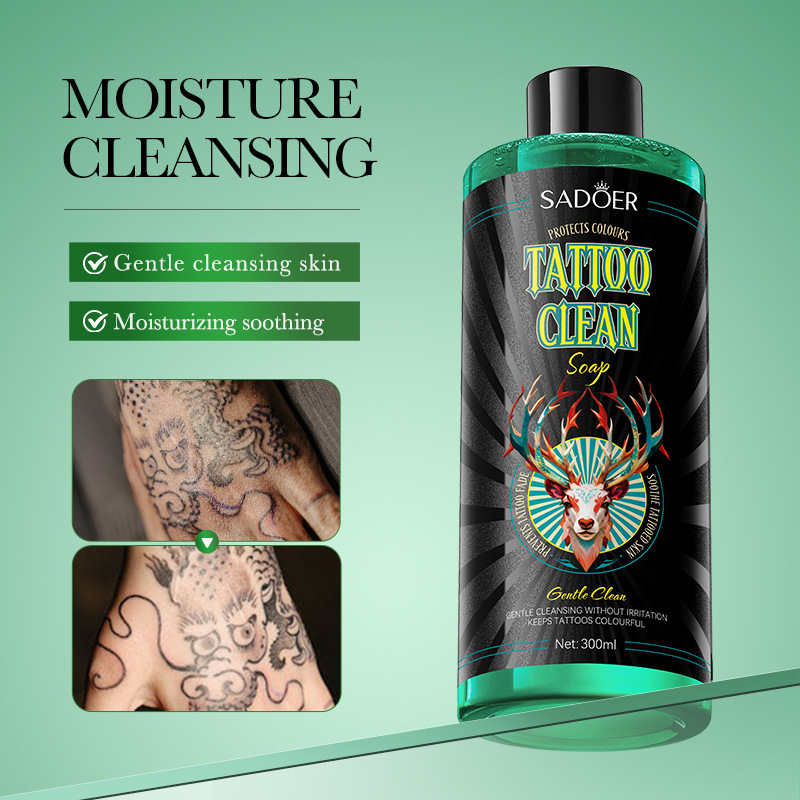 SADOER tattoo color Care and cleaning soap Liquid for body cleaning, cross-border export wholesale details Picture