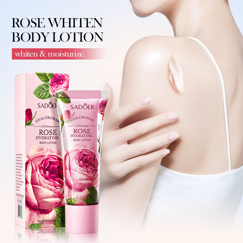 All-english rose body lotion SADOER Hyaluronic acid Whitening Hydrating Hand Cream Cross-border export wholesale Specification drawing