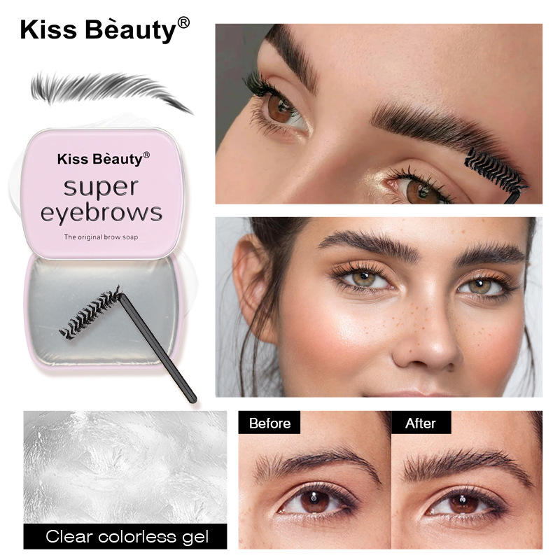 kissbeauty cross-border eyebrow Cream is a bestseller. The transparent and colorless shaping soap is refreshing, natural and long-lasting for eyebrow shaping full figure