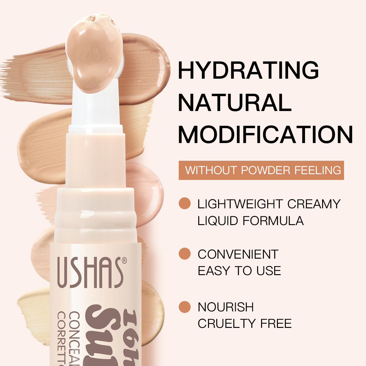 USHAS cross-border in-stock hot sale foundation sticks for concealing and brightening skin tone and dark circles. Wholesale concealer UC111 Specification drawing
