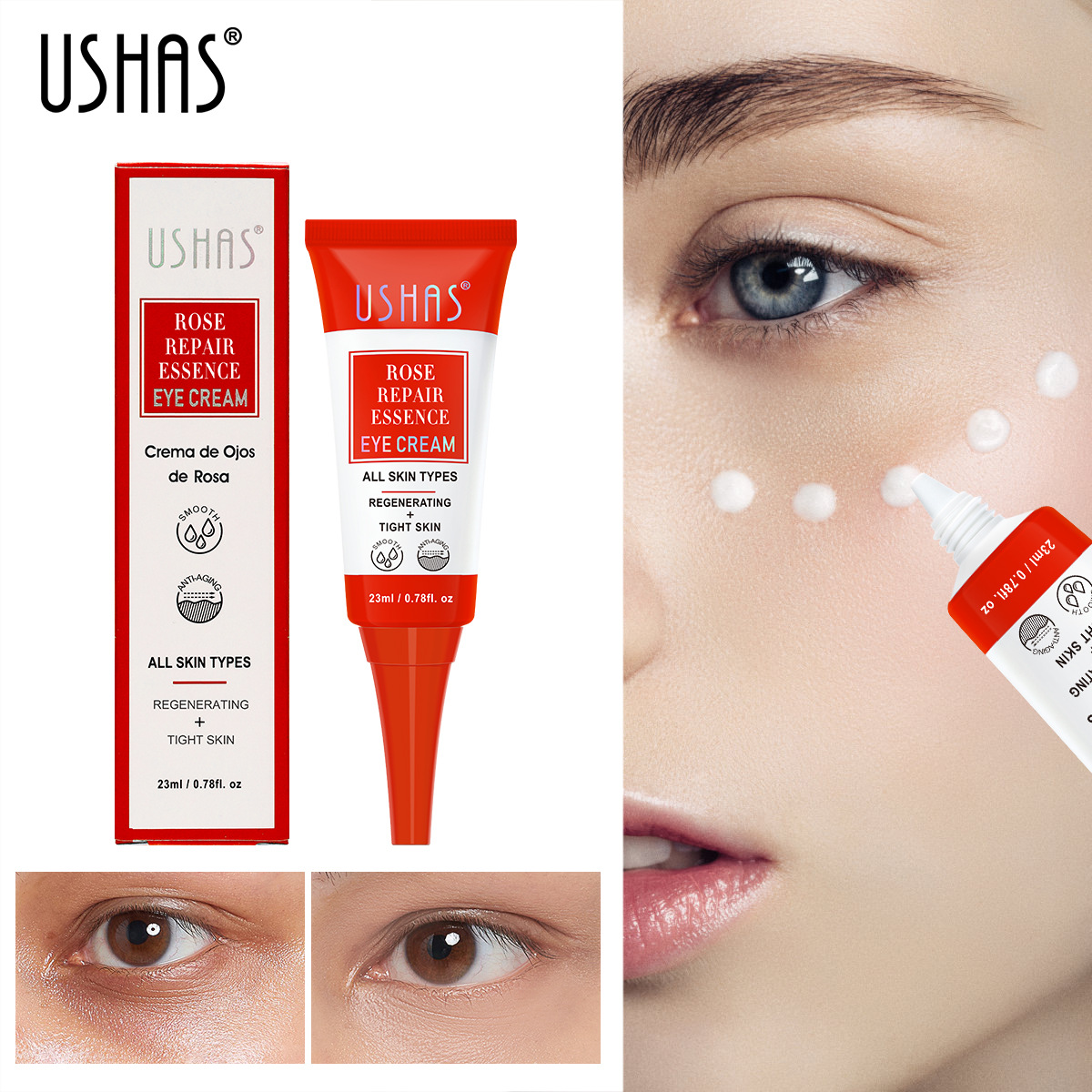 USHAS Cross-border in-stock Moisturizing Eye Cream HA300 full figure