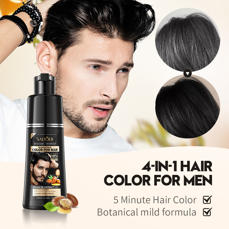 Cross-border export wholesale of SADOER men's gentle care cream and hair dye cream in full English Application Scenario
