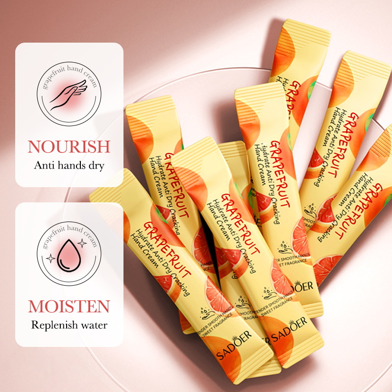 Cross-border wholesale of SADOER Grapefruit Hydrating Anti-Cracking Hand Cream for autumn and winter in strips details Picture