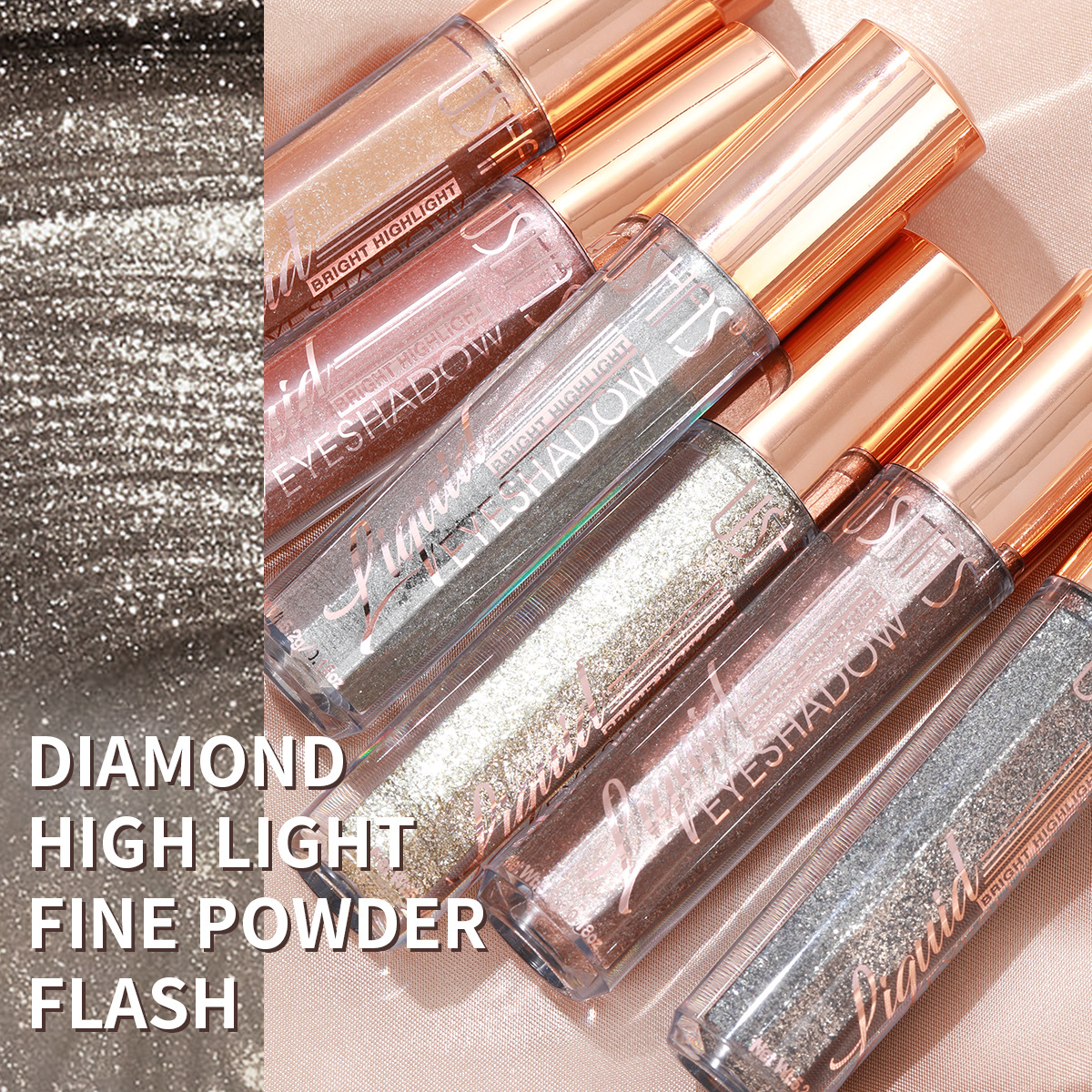 USHAS cross-border stock liquid pearlescent eyeshadow from Europe and America: Waterproof, non-smudging, glitter powder, eye color brightening, LG193 Specification drawing