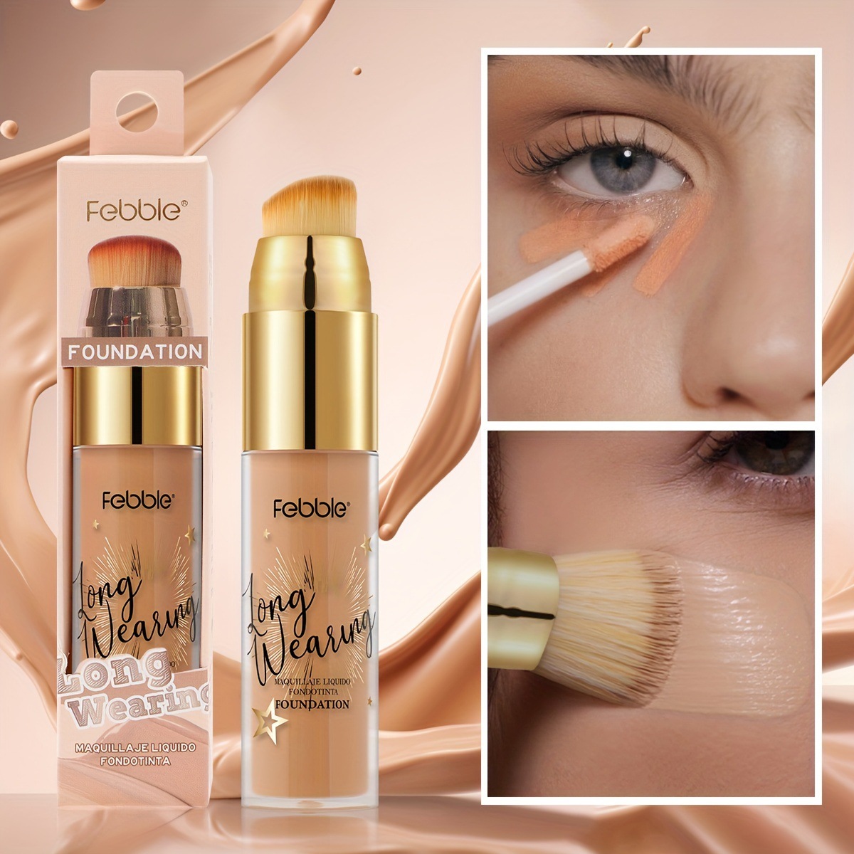 USHAS Cross-border in-stock Makeup Foundation Set: Waterproof, non-smudging, brightens Skin Tone FS449FA+B full figure