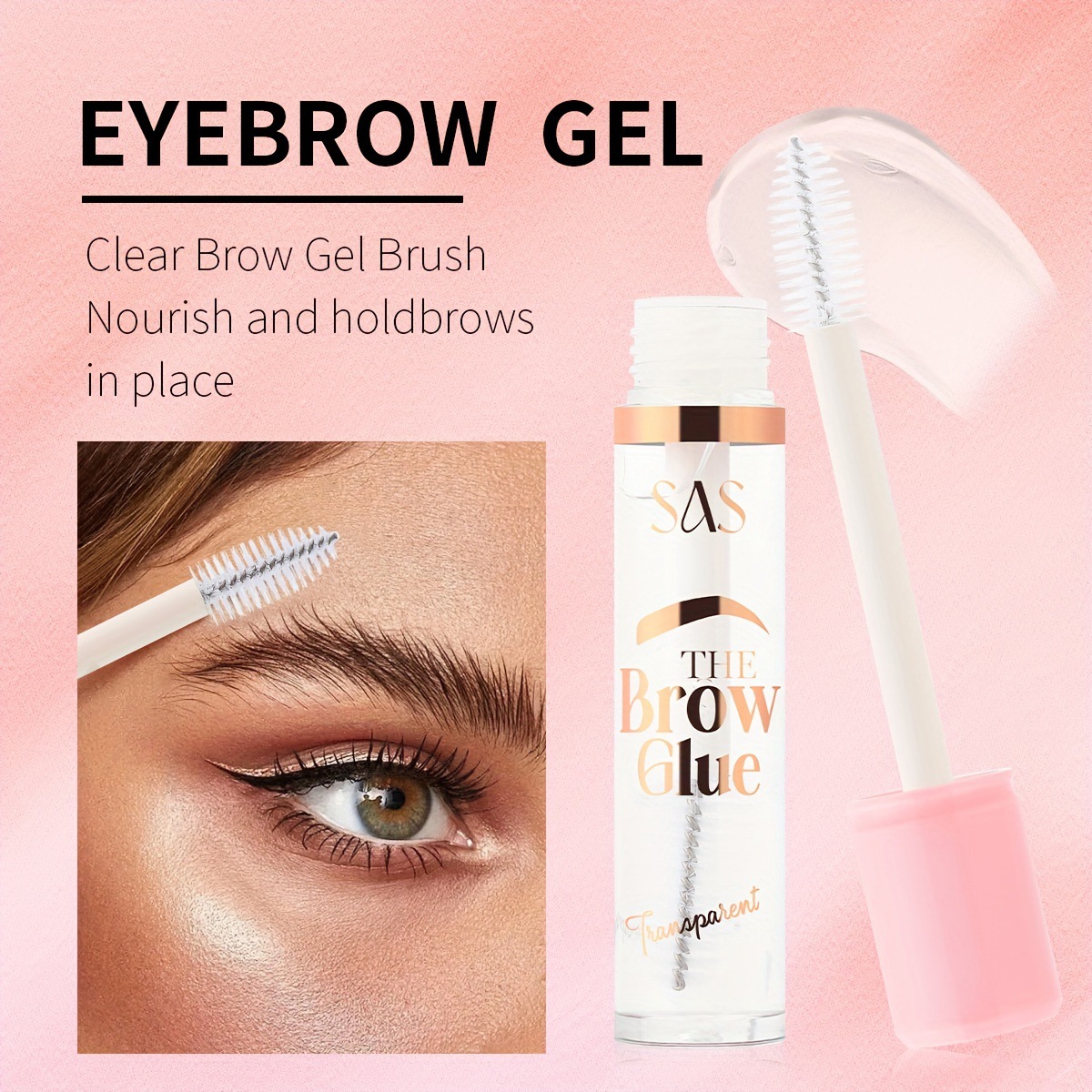 USHAS cross-border stock transparent mascara for Europe and America: Long-lasting, waterproof, Long and curled eyelashes SAC018 details Picture