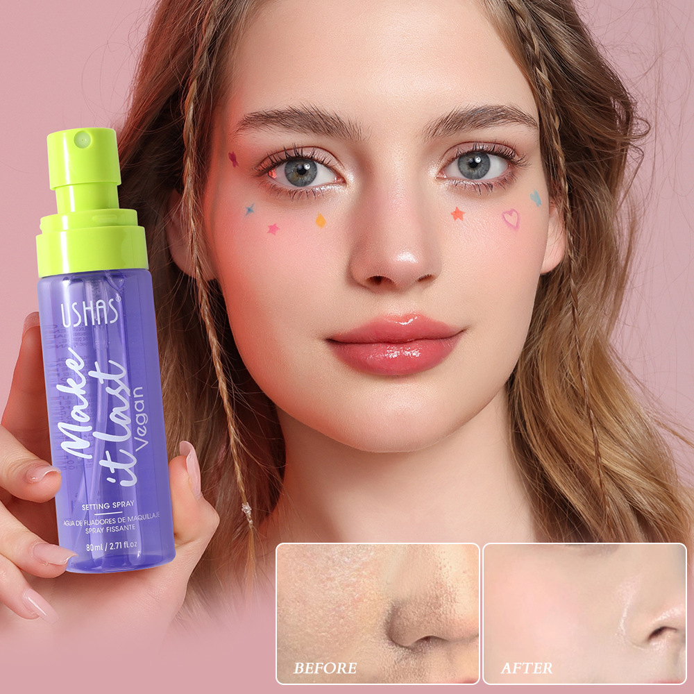 USHAS Cross-border in-stock Setting Spray Waterproof, Moisturizing, Oil-Control and Hydrating Setting Water UC116 Specification drawing