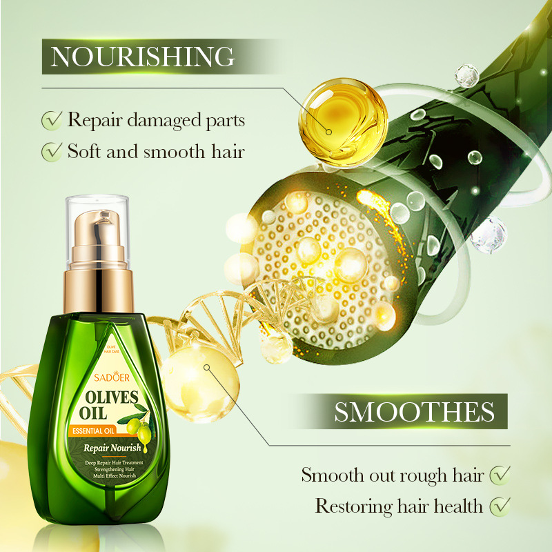 Cross-border export wholesale of SADOER Olive Radiant Hair Essential Oil and Hair Smoothing Conditioner in full English details Picture