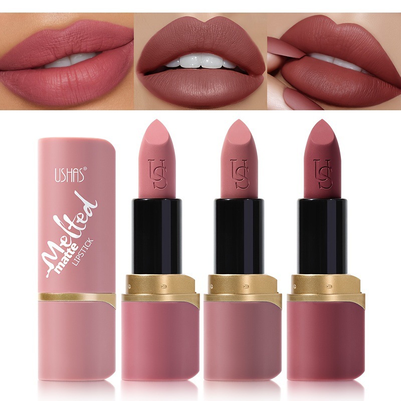 USHAS European and American cross-border stock matte velvet lipstick, waterproof, long-lasting and non-fading lip gloss LP2242-6 full figure
