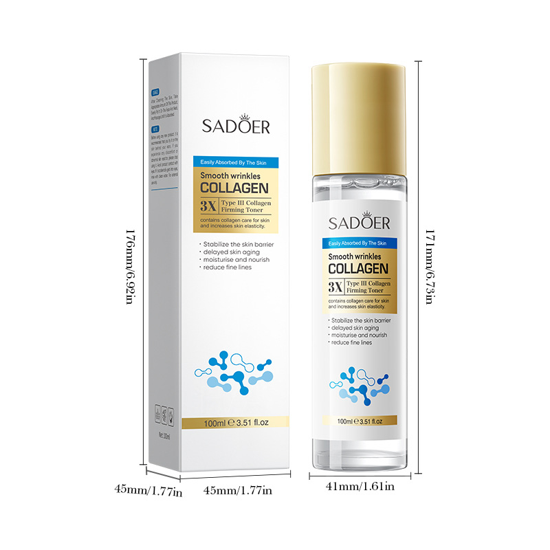 Cross-border export wholesale of SADOER Type III collagen anti-wrinkle Firming Toner and Hydrating Moisturizing Water in full English Item Picture
