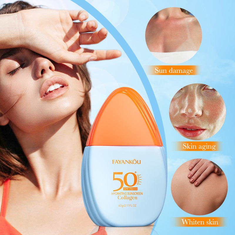 FAYANKOU Collagen Moisturizing Sunscreen Lotion, UV Protection and Isolation Sunscreen Cross-border wholesale details Picture