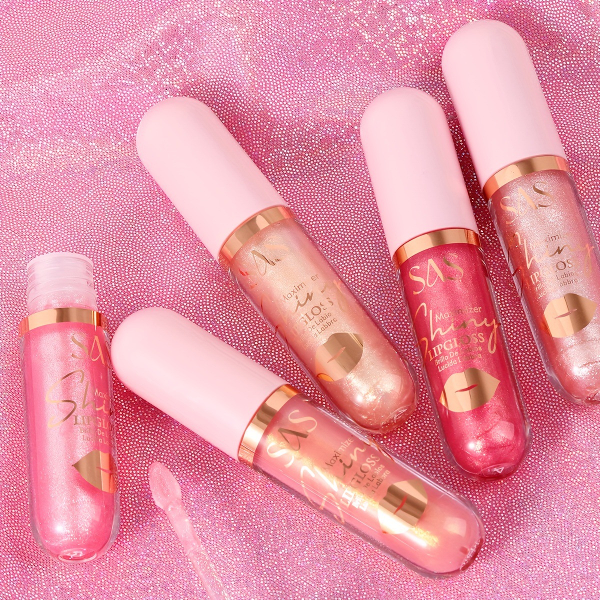 USHAS European and American cross-border stock pearlescent lip gloss, lip gloss, waterproof, non-stick cup, non-fading lip gloss SAC054 Specification drawing