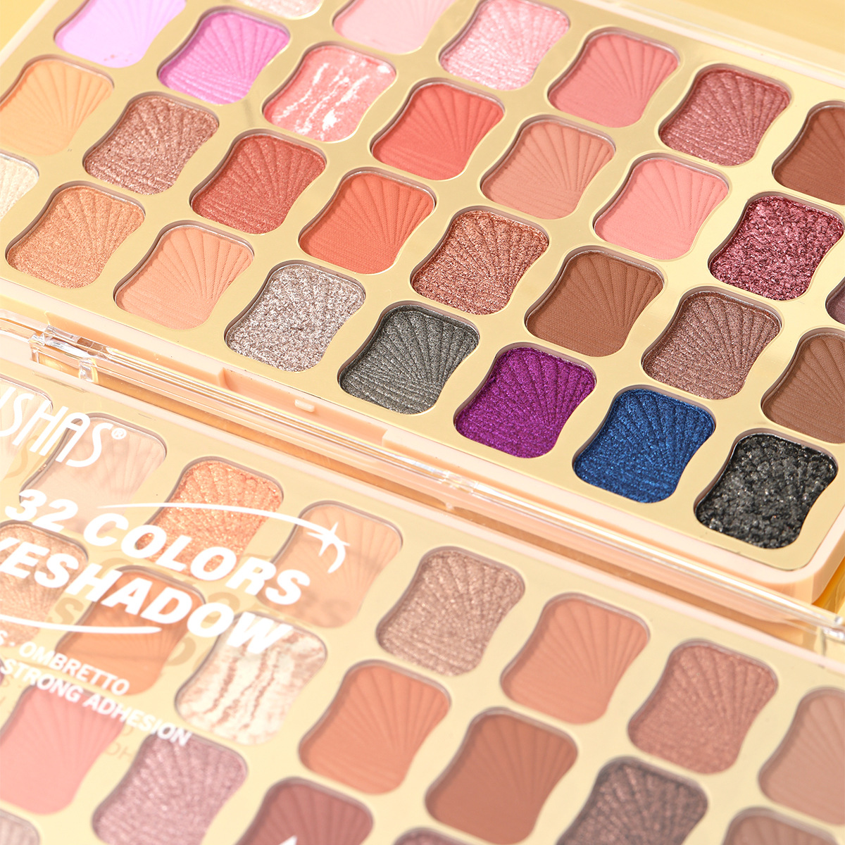 USHAS's best-selling cross-border beauty product, 32-color earth tone sequin eyeshadow palette, matte and glossy earth tone wholesale UF095 Specification drawing