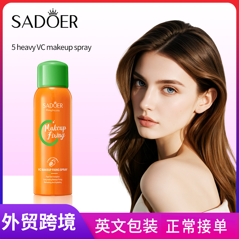 All-english Sadoer 5-layer VC Setting Spray, Refreshing Setting and Contouring Natural Spray, cross-border export wholesale full figure