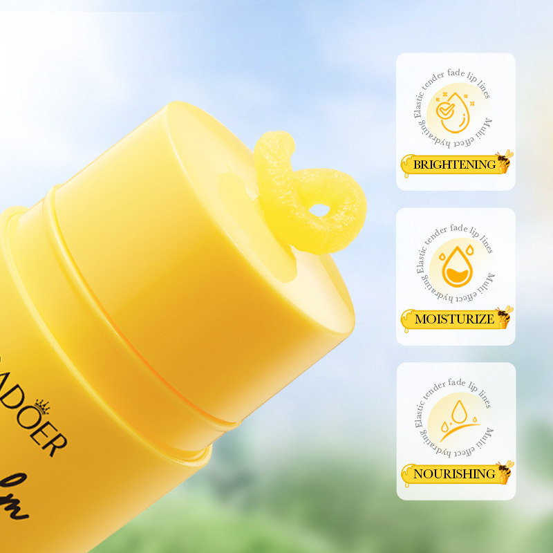 Cross-border ready-made propolis Vitamin E lip balm SADOER Moisturizing and hydrating autumn and winter lip balm, factory direct sales for export details Picture