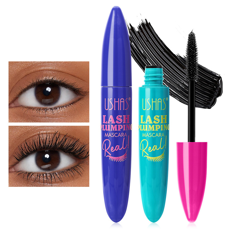 USHAS cross-border export bestseller in stock neutral mascara, thick, long and curly 4D waterproof liquid fiber details Picture